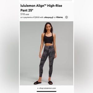 lululemon Align™ High-Rise Pant 25” in Diamond Dye Pitch Grey Graphite